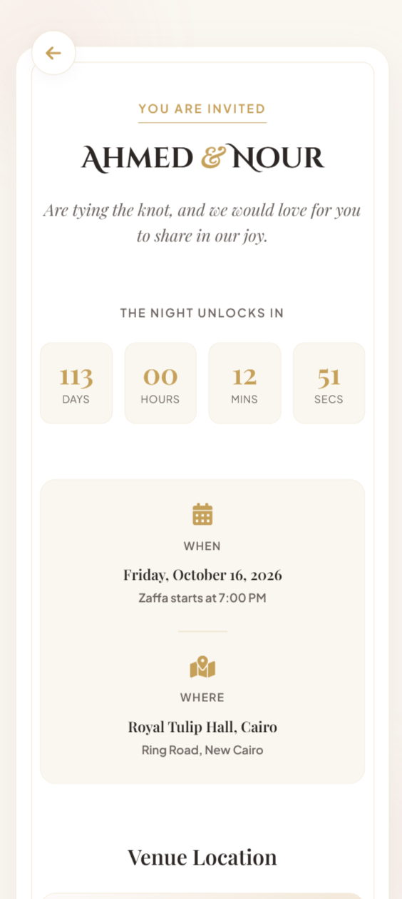 Fara7 — save-the-date invitation